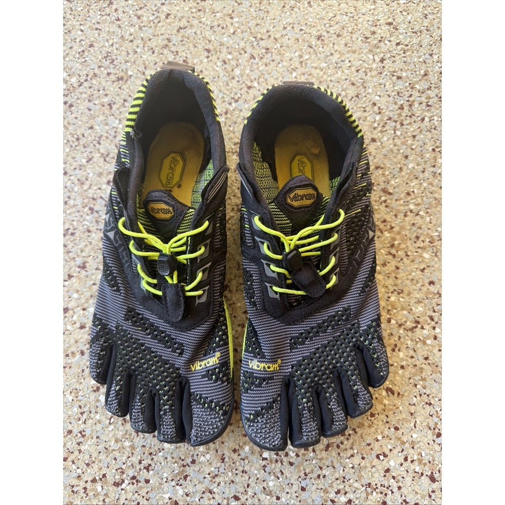 Vibram Five Fingers Mens EU 41 8-8.5 V-Run Minimalist Shoes 15M4002 Black Yellow - Picture 4 of 5